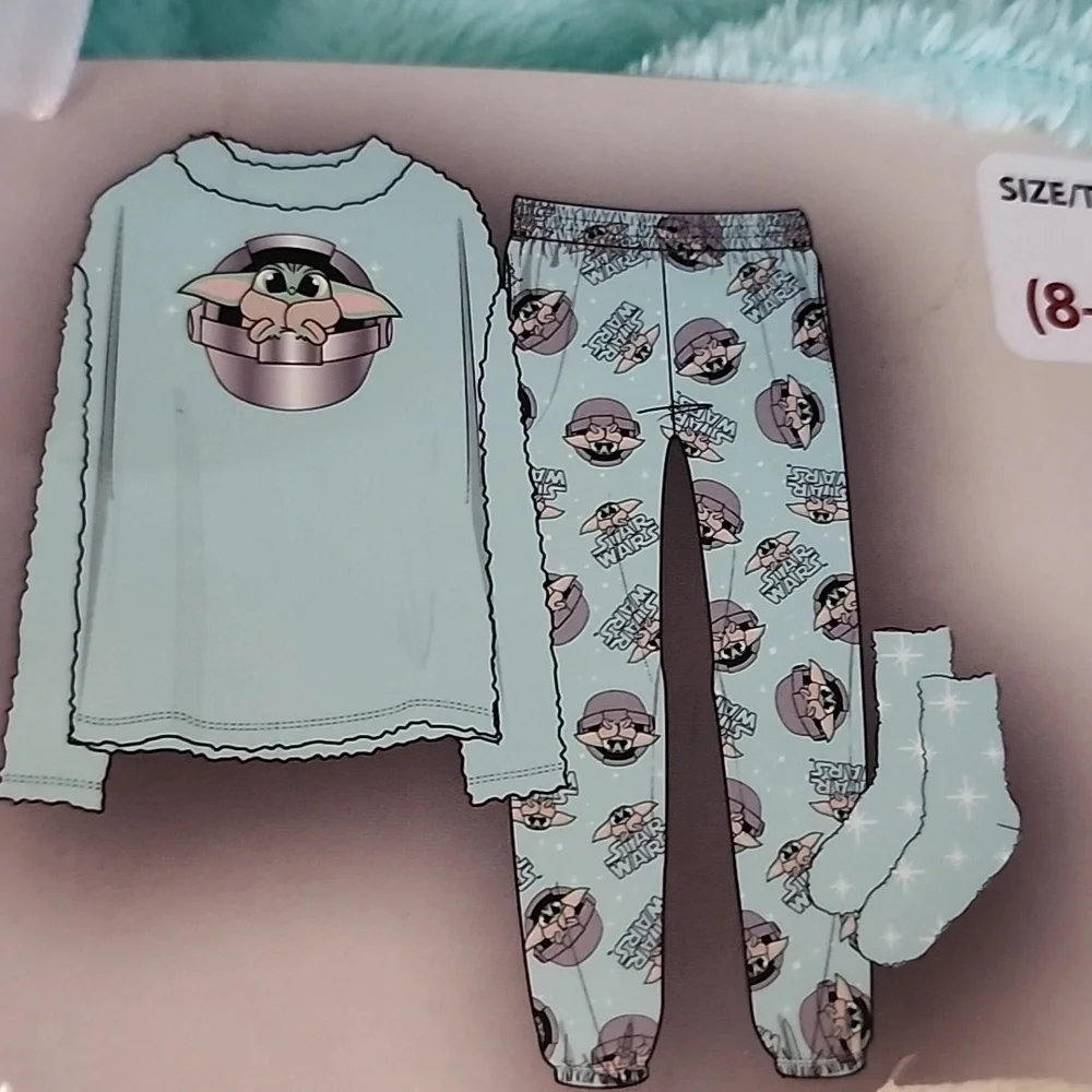 Disney Grogu  Sleepwear 3 Piece Pj Set Brand New - Picture 3 of 6